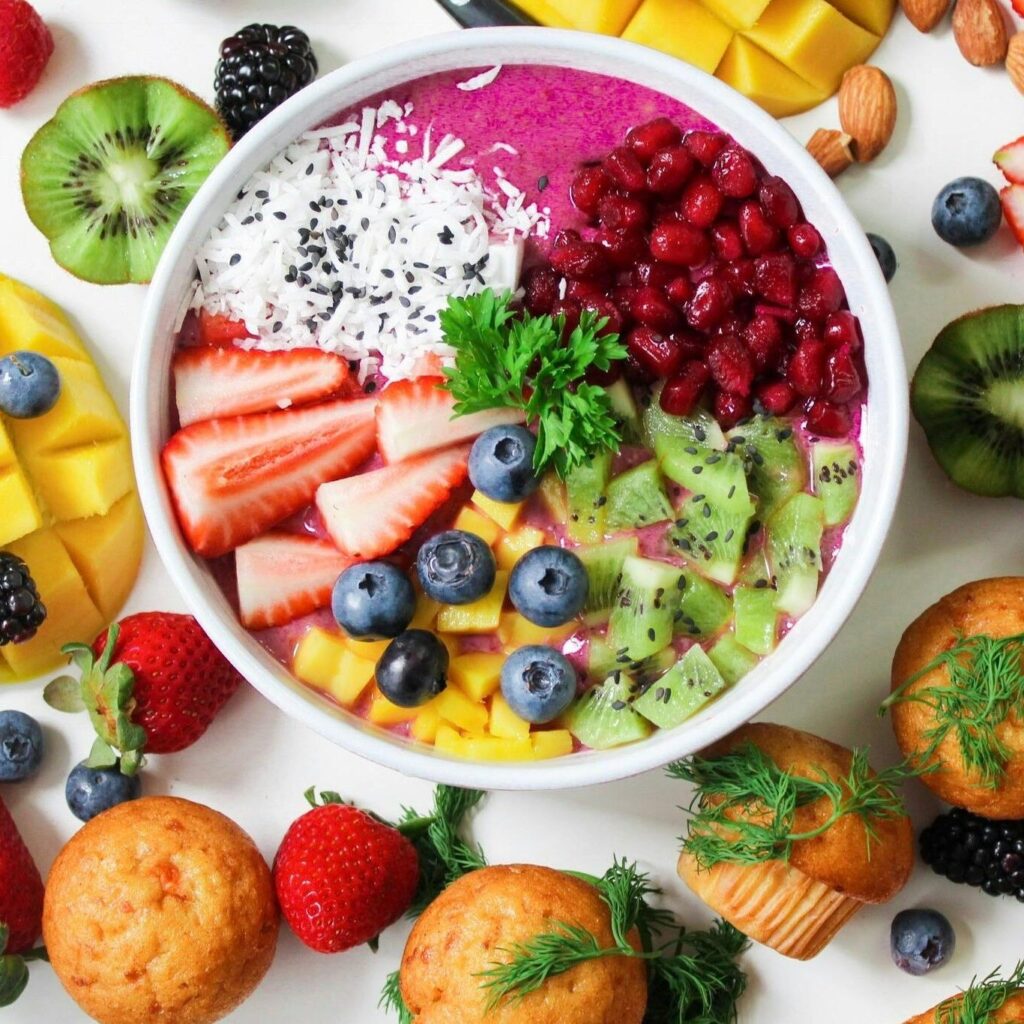 A bowl of fruit salad 