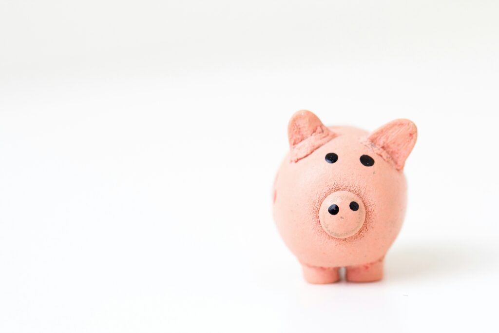 a pink color piggy bank